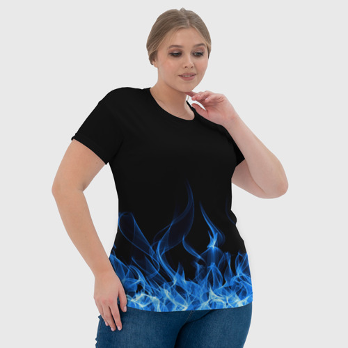 Женская футболка 3D с принтом Синий Огонь, фото #4