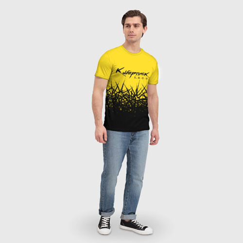 Мужская футболка 3D с принтом Киберпанк, вид сбоку #3