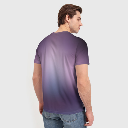 Мужская футболка 3D с принтом Ноль два неон, вид сзади #2