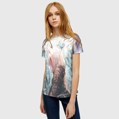 Женская футболка 3D с принтом Ноль два лес, фото на моделе #1