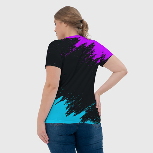 Женская футболка 3D с принтом НЕОНОВЫЙ МАРШМЕЛЛО | MARSHMELLO NEON, вид сзади #2