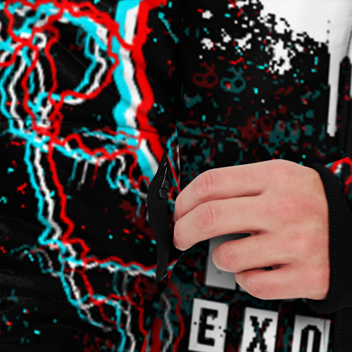 Мужская зимняя куртка 3D с принтом Metro Exodus glitch, вид сбоку #3