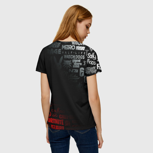 Женская футболка 3D с принтом METRO EXODUS, вид сзади #2