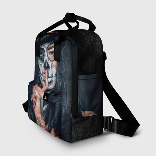 Женский рюкзак 3D с принтом Девушка   halloween, фото на моделе #1