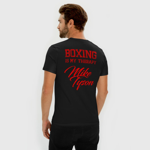 Мужская футболка премиум с принтом Boxing is my therapy, вид сзади #2