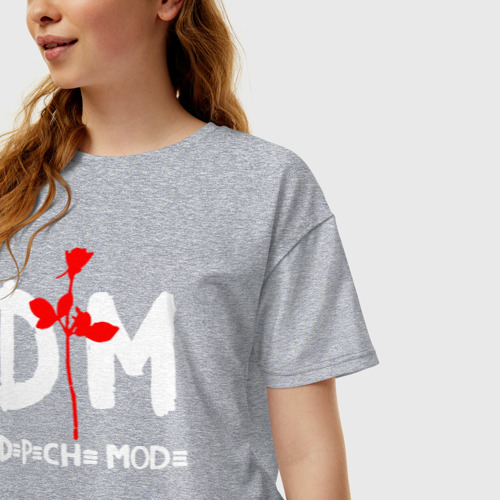 Женская футболка хлопок Oversize с принтом Depeche Mode, фото на моделе #1