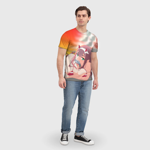 Мужская футболка 3D с принтом Darling In The Franxx, вид сбоку #3
