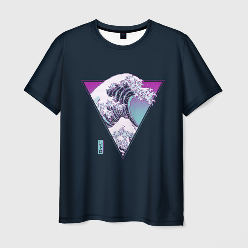 Мужская футболка 3D с принтом Великая Ретро Волна, вид спереди #2