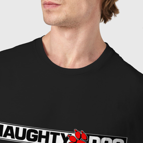 Мужская футболка хлопок с принтом Naughty dog, фото #4