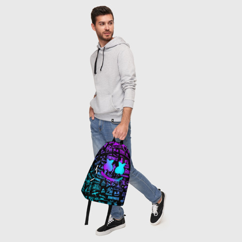 Рюкзак 3D с принтом FORTNITE x MARSHMELLO, фото #5