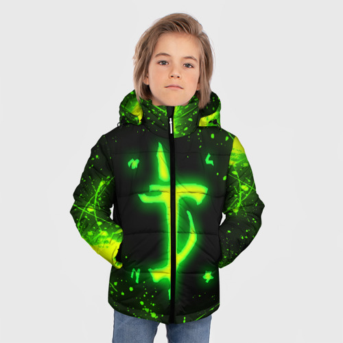 Зимняя куртка для мальчиков 3D с принтом Doom Slayer, фото на моделе #1