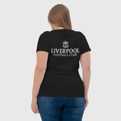 Женская футболка хлопок с принтом Ливерпуль, вид сзади #2