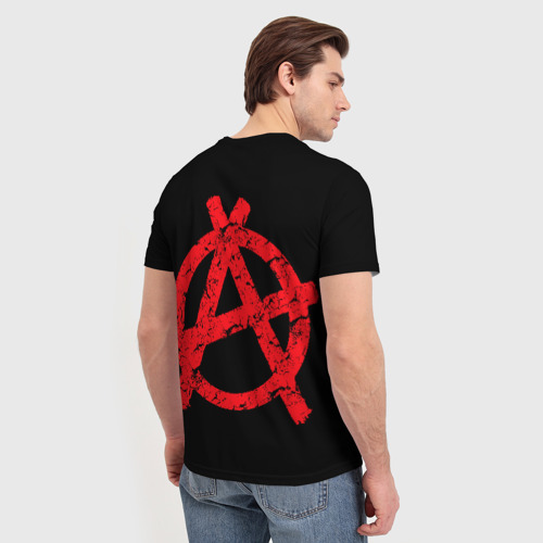 Мужская 3D футболка с принтом ГрОб + Анархия (спина), вид сзади #2