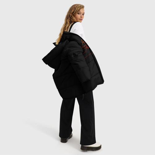 Женская зимняя куртка 3D с принтом Fire IC, вид сбоку #3