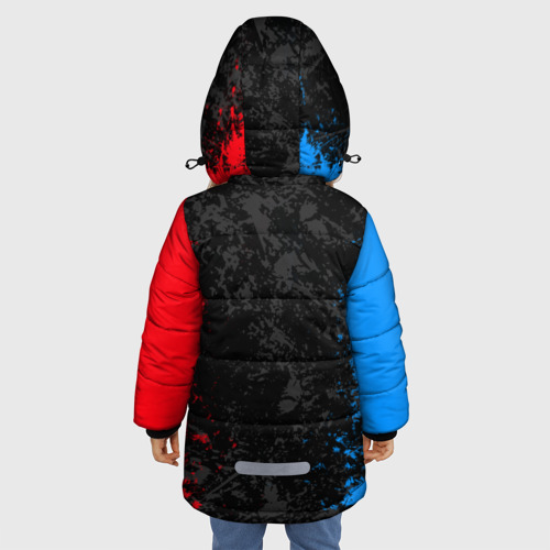 Зимняя куртка для девочек 3D с принтом Team fortress 2 red vs blue, вид сзади #2