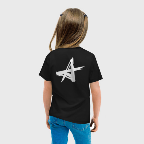 Детская футболка хлопок с принтом АлисА (на спине), вид сзади #2