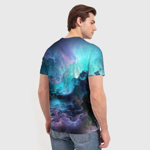 Мужская 3D футболка с принтом ФРАКТАЛЬНЫЙ КОСМОС | SPACE, вид сзади #2
