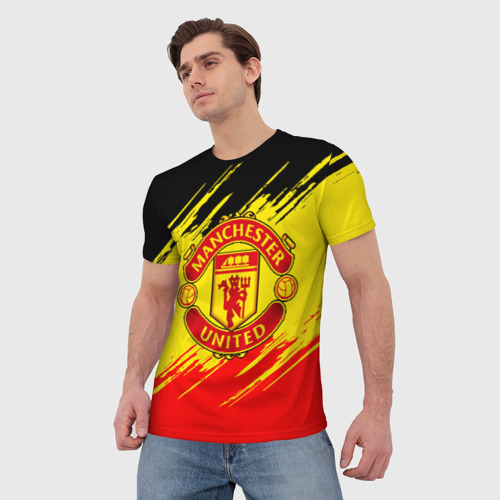 Мужская футболка 3D с принтом Манчестер Юнайтед, фото на моделе #1