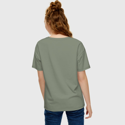 Женская футболка oversize с принтом СПЛИН, вид сзади #2
