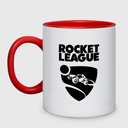 Кружка двухцветная с принтом Rocket league, вид спереди #2