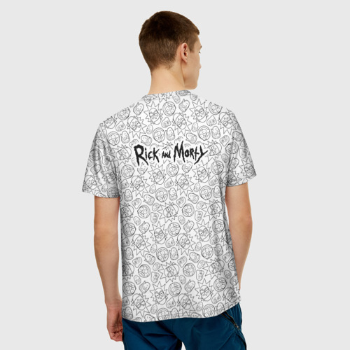 Мужская 3D футболка с принтом Rick and Morty, вид сзади #2
