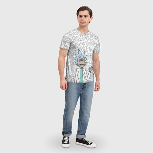 Мужская 3D футболка с принтом Rick and Morty, вид сбоку #3