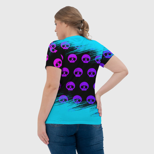 Женская футболка 3D с принтом Brawl Stars (8-BIT) [2], вид сзади #2