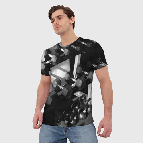 Мужская футболка 3D с принтом Качалка, фото на моделе #1