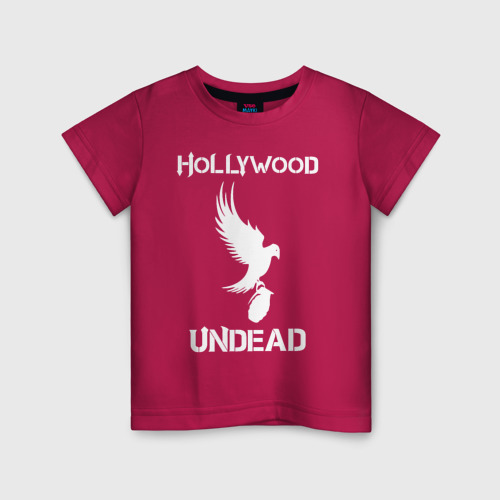 Детская футболка хлопок с принтом HOLLYWOOD UNDEAD, вид спереди #2