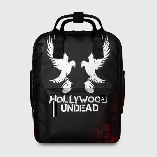 Женский рюкзак 3D с принтом HOLLYWOOD UNDEAD, вид спереди #2