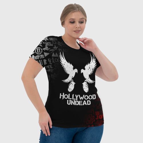 Женская футболка 3D с принтом HOLLYWOOD UNDEAD, фото #4
