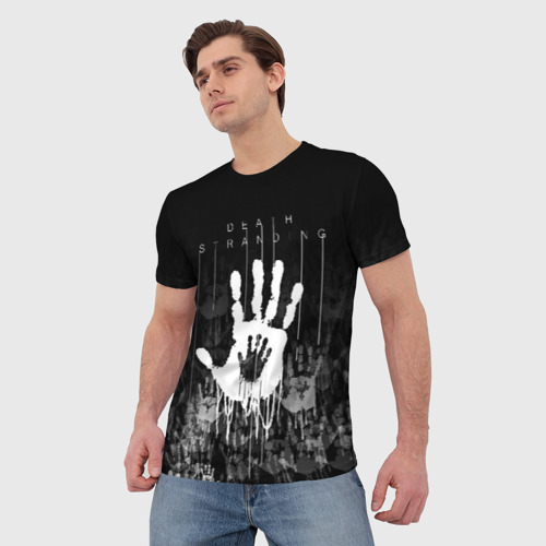 Мужская 3D футболка с принтом DEATH STRANDING | DS, фото на моделе #1
