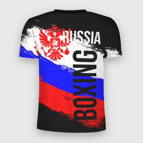 Мужская футболка 3D Slim с принтом Boxing Russia Team, вид сзади #1