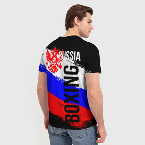 Мужская футболка 3D с принтом Boxing Russia Team, вид сзади #2