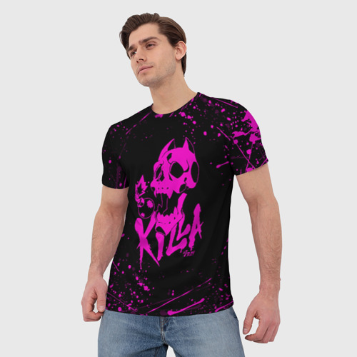 Мужская футболка 3D с принтом Killer Queen розовые брызги, фото на моделе #1