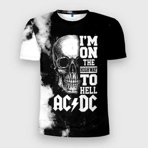 Мужская футболка 3D Slim с принтом AC/DC, вид спереди #2
