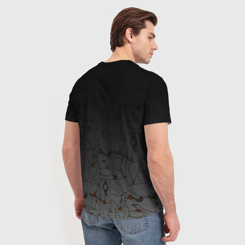 Мужская футболка 3D с принтом Untitled Goose Game, вид сзади #2