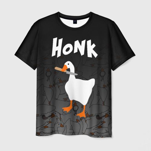 Мужская футболка 3D с принтом Untitled Goose Game, вид спереди #2
