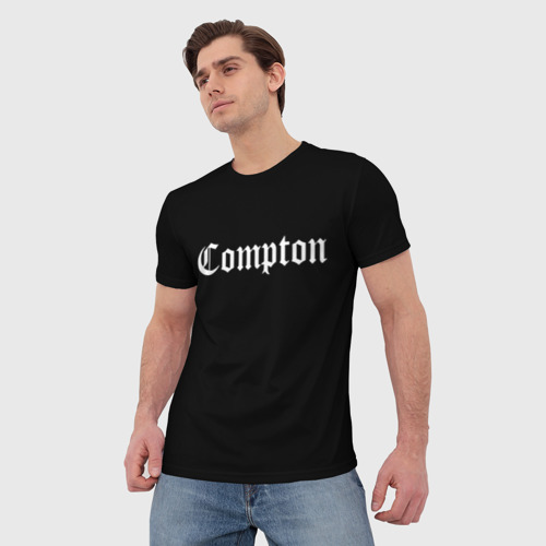 Мужская 3D футболка с принтом Комптон, фото на моделе #1