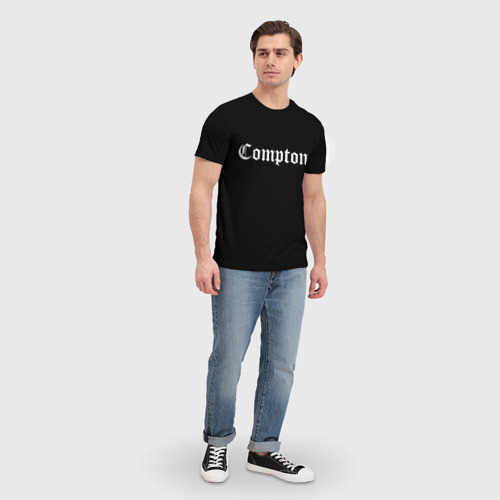 Мужская 3D футболка с принтом Комптон, вид сбоку #3