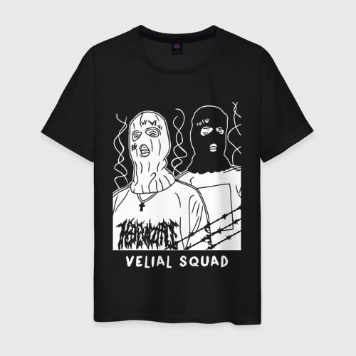 Мужская футболка хлопок с принтом Velial Squad, вид спереди #2