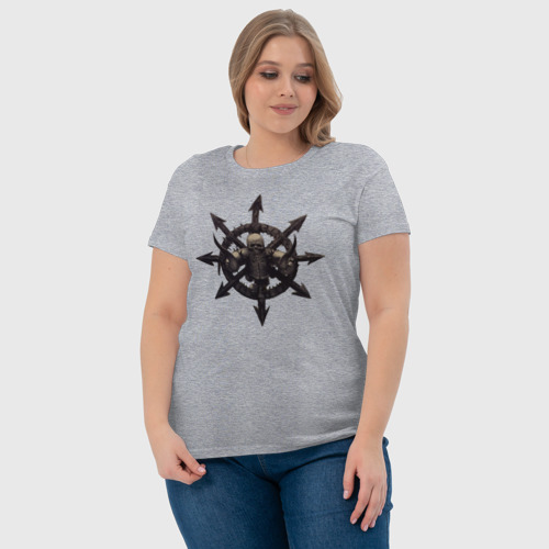 Женская футболка хлопок с принтом Warhammer Chaos, фото #4