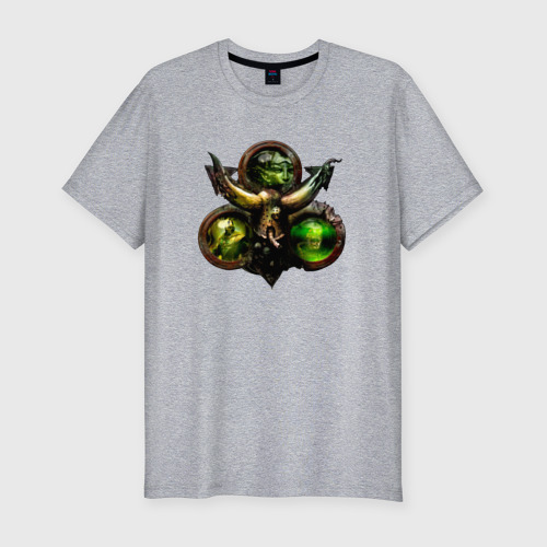 Мужская футболка хлопок Slim с принтом Warhammer 40 000 Nurgle, вид спереди #2