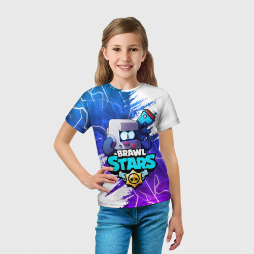 Детская 3D футболка с принтом BRAWL STARS 8-BIT, вид сбоку #3