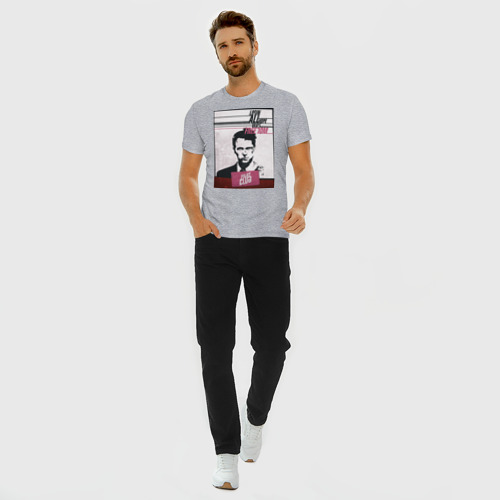Мужская футболка хлопок Slim с принтом Бойцовский клуб, вид сбоку #3