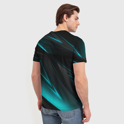 Мужская 3D футболка с принтом GEOMETRY STRIPES NEON | НЕОНОВАЯ ГЕОМЕТРИЯ, вид сзади #2