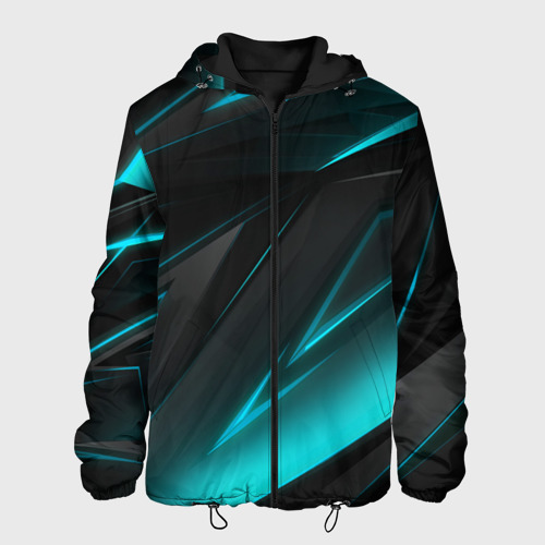 Мужская куртка 3D с принтом Geometry stripes neon, вид спереди #2