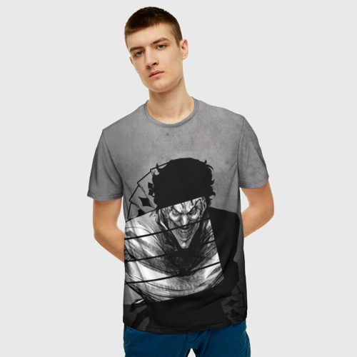Мужская 3D футболка с принтом Madness of the Joker - Джокер, фото на моделе #1