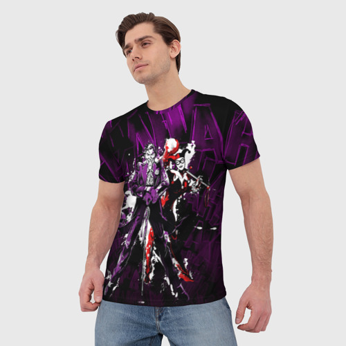 Мужская 3D футболка с принтом Harley and Joker, фото на моделе #1
