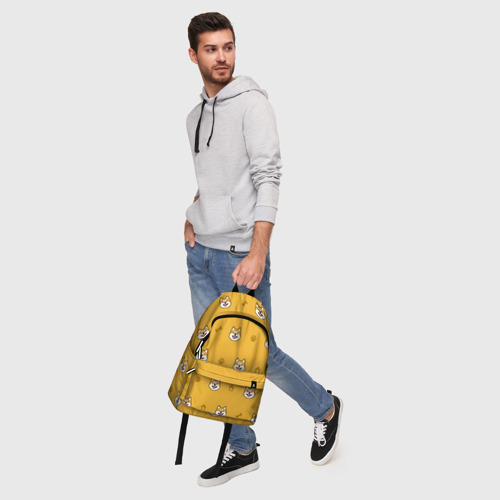 Рюкзак 3D с принтом Сиба-ину Акита-ину Жёлтая, фото #5